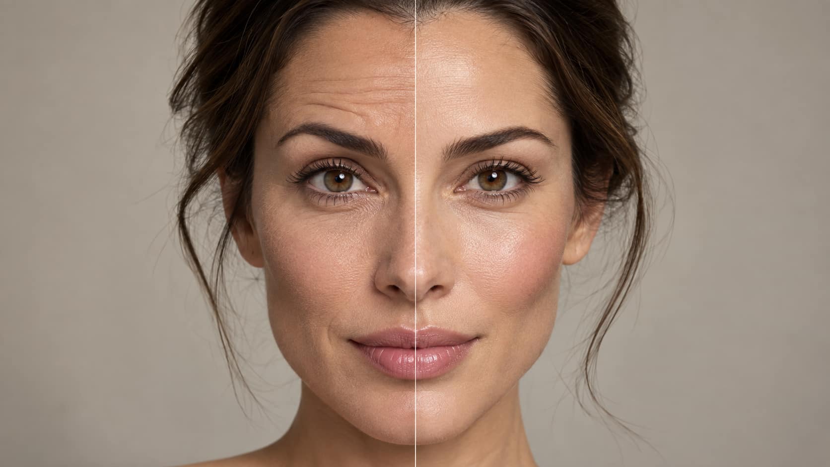 Dermal fillers vs anti-wrinkle injections comparison showing facial volume enhancement and smoother forehead appearance